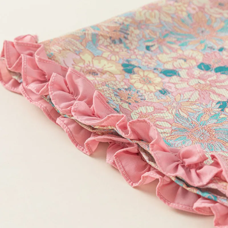 Vestido de verano rosa de algodón sin mangas con estampado floral - imagen 2