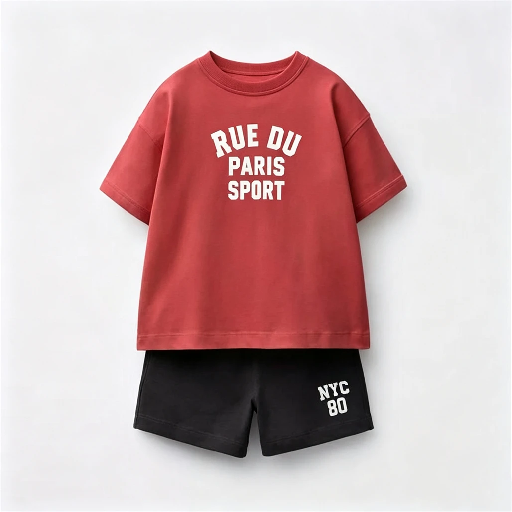 Conjunto verano niño camiseta manga corta y pantalón corto - imagen 2