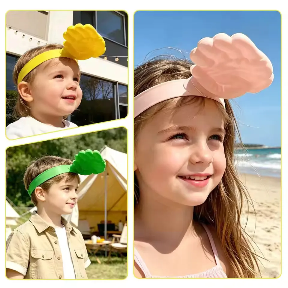Gorra de sol infantil visor manos 3D con diadema unisex verano - imagen 4