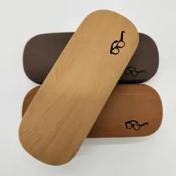 Estuche para gafas de madera y metal con cuero PU antiarañazos