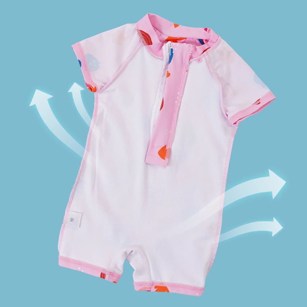 Traje de baño UV con cremallera y sombrero para bebé