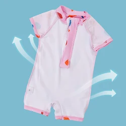 Traje de baño UV con cremallera y sombrero para bebé