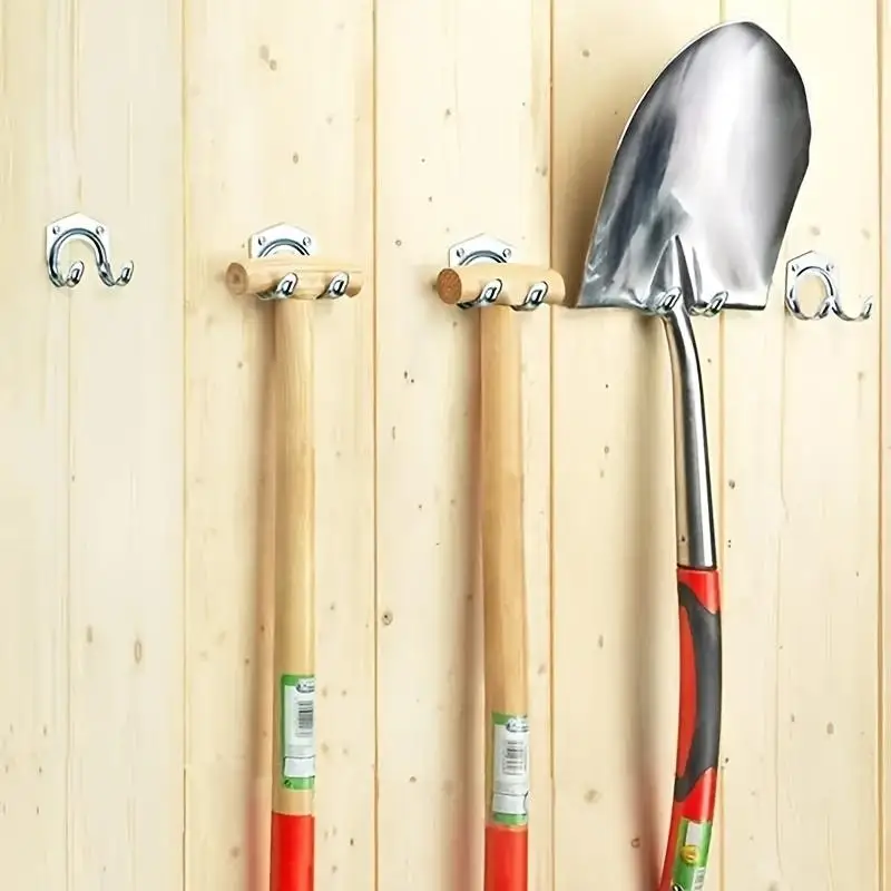 Colgador doble de pared para jardín y herramientas en garaje - imagen 2