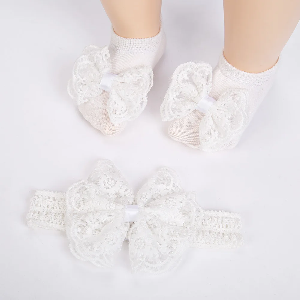 Diadema bebé niña con lazo y calcetines para fotos de princesa - imagen 2