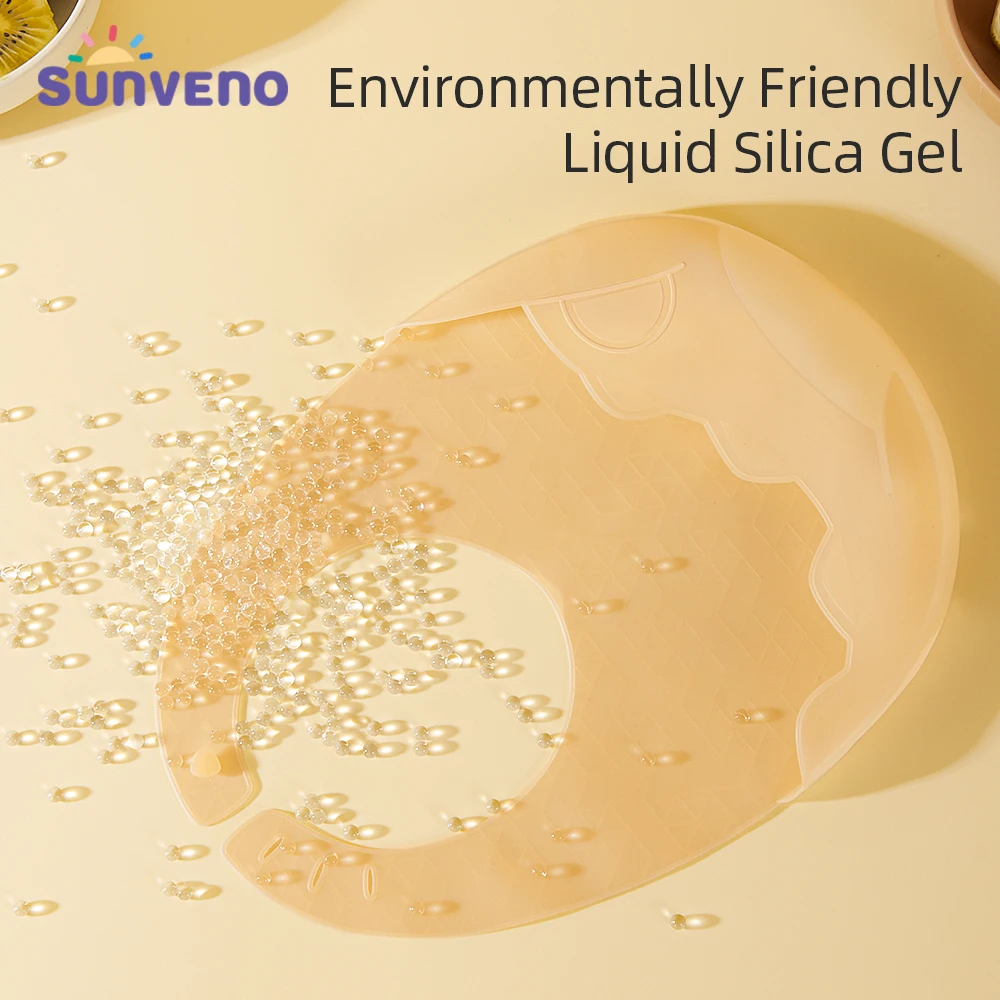 Sunveno Baberos silicona bebé – Antideslizantes ligeros fáciles limpiar - imagen 5