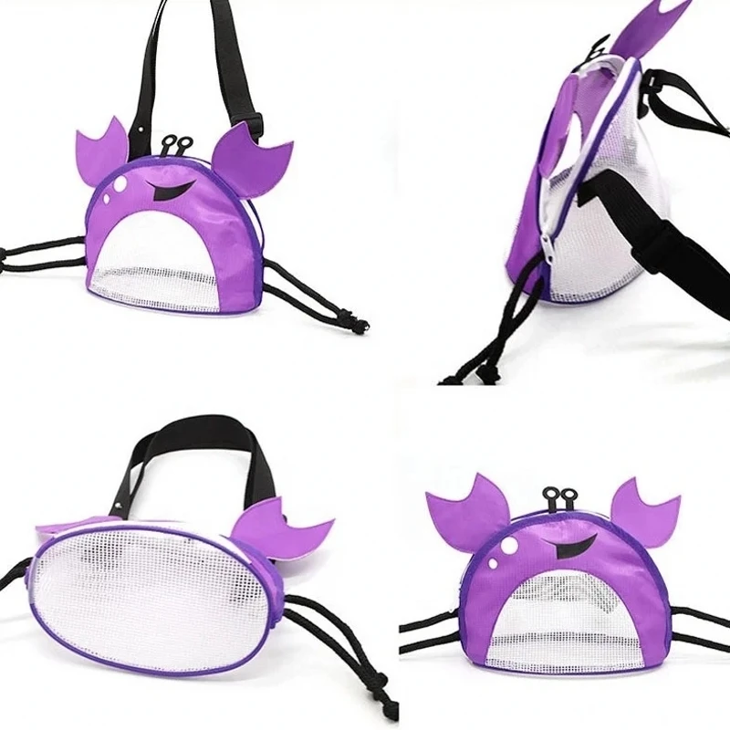 Bolsa de malla de playa para niños con cangrejo y conchas - imagen 5