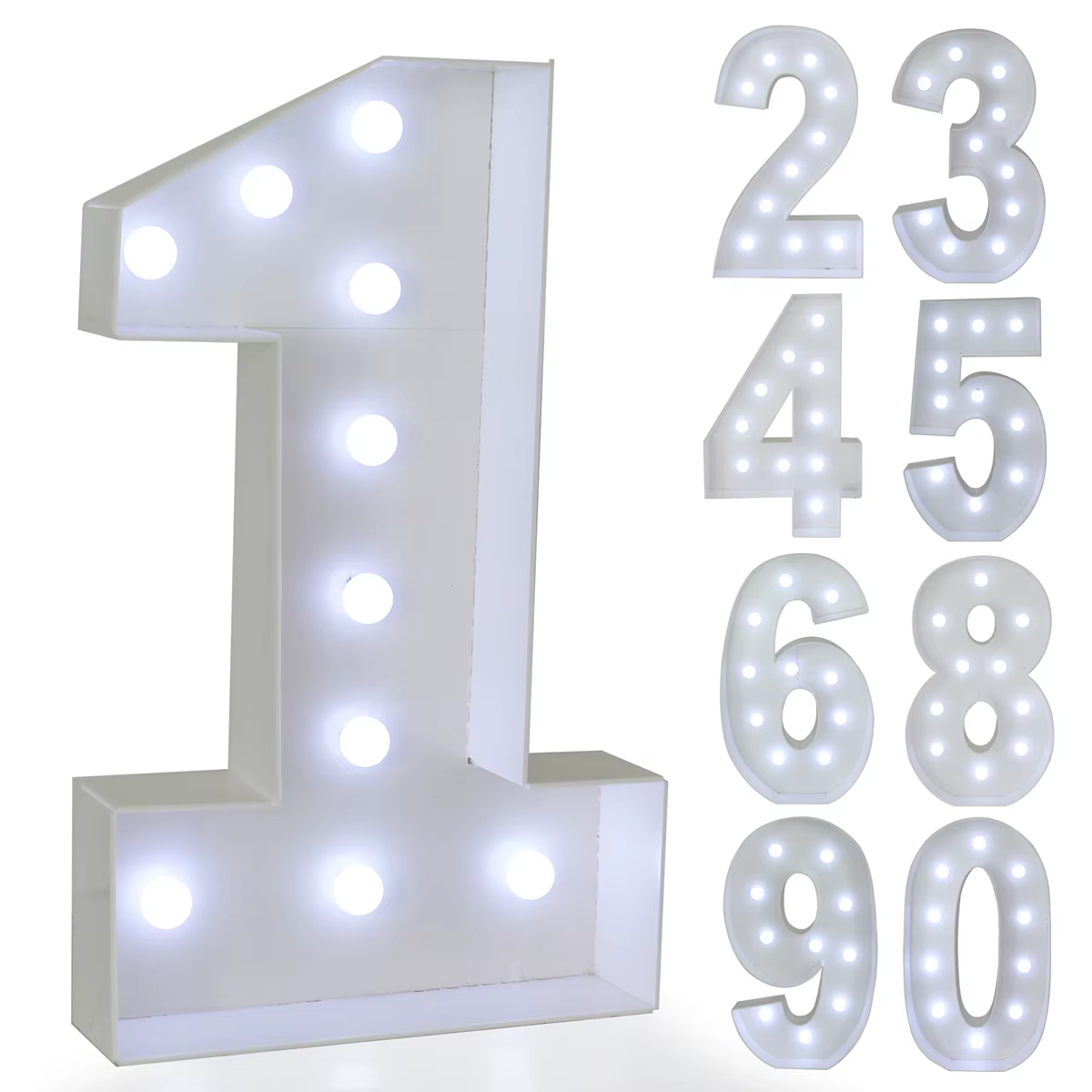 Números LED iluminados con luz cálida para celebraciones infantiles - imagen 4