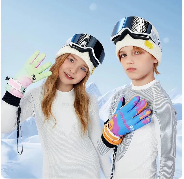 Guantes de esquí impermeables para niños con aislamiento y agarre - imagen 2