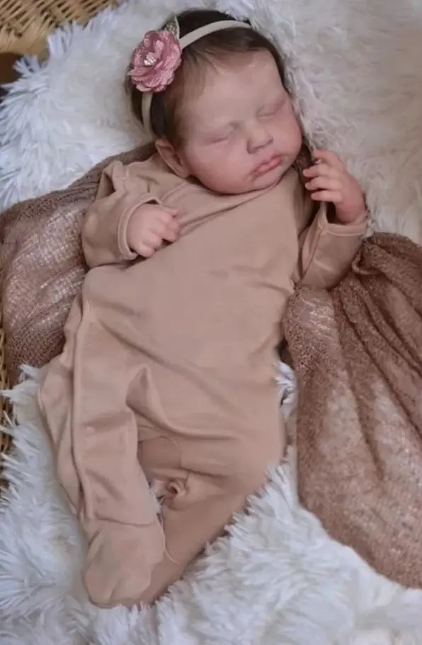 Loulou muñeca reborn vinilo cuerpo completo 3D durmiendo recién nacido