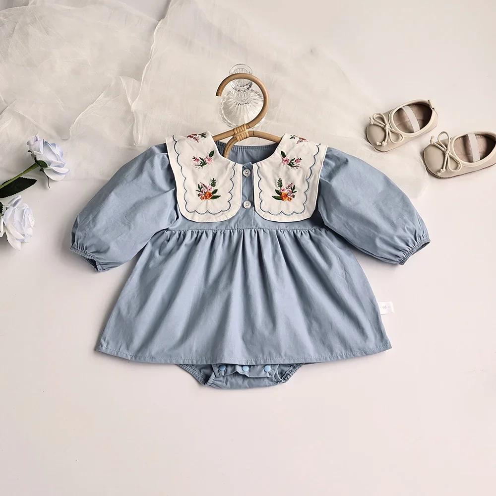 MILANCEL Body plisado bordado para bebé niña – Ideal para otoño - imagen 5