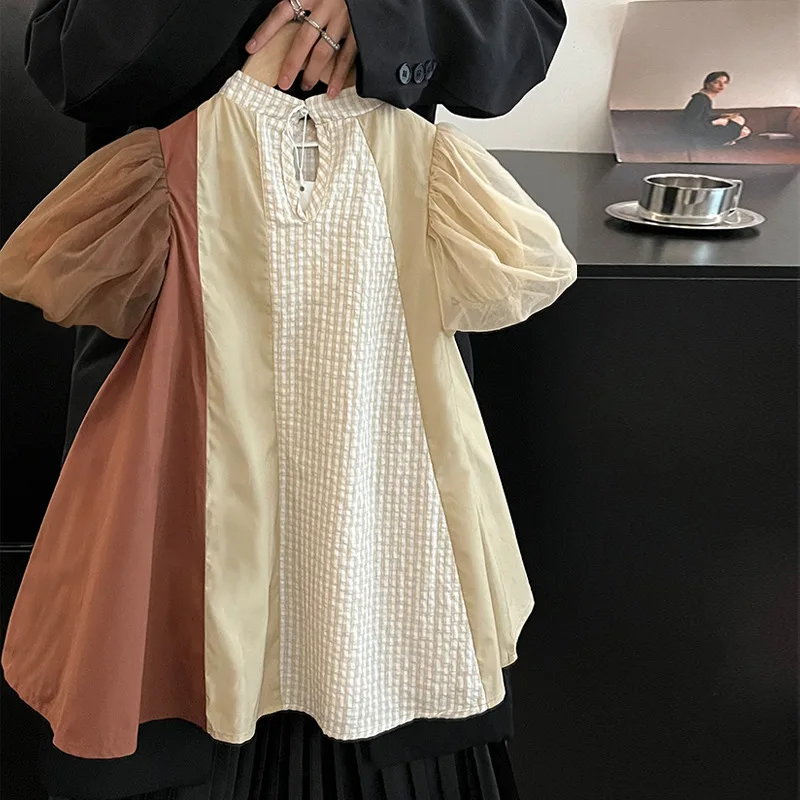 Vestido de retazos estilo francés para niña, manga corta, verano - imagen 5