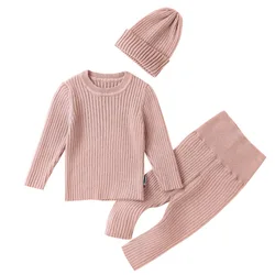 Conjunto de punto cálido para bebé, otoño-invierno niños y niñas