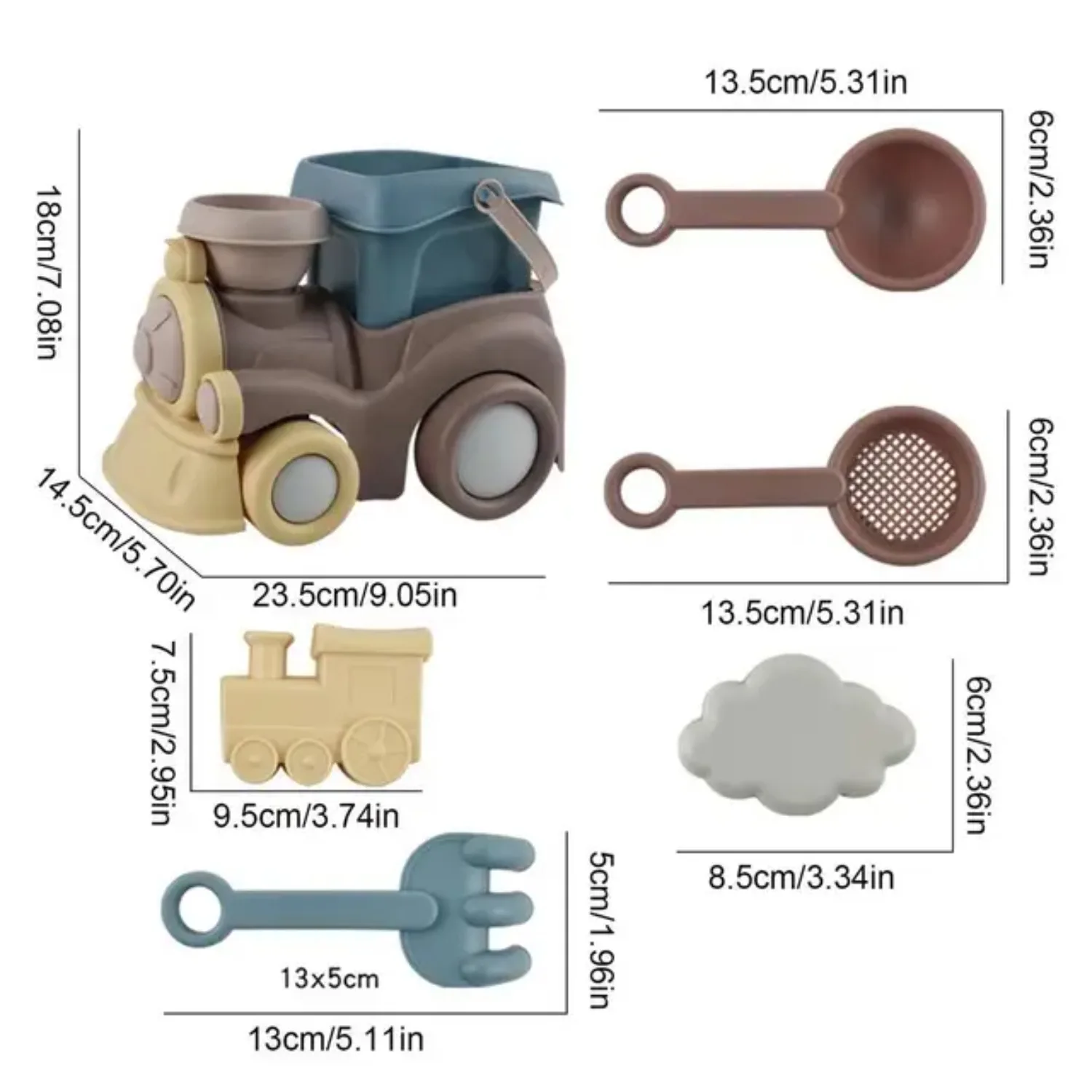 Set de juguetes de playa para niños – Cubo, pala y castillo de arena