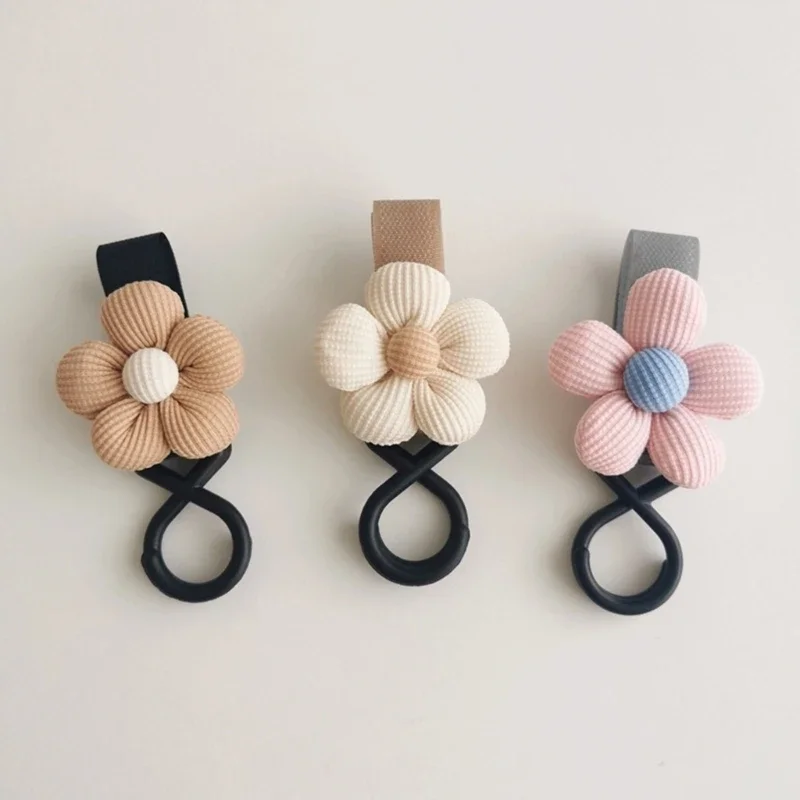 Gancho ajustable para cochecito bebé flores bolso paraguas resistente - imagen 5