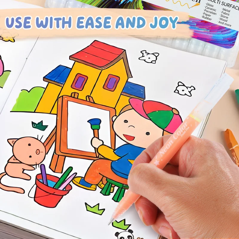 Bolígrafos de gel punta fina para colorear – Colores surtidos para niños - imagen 4