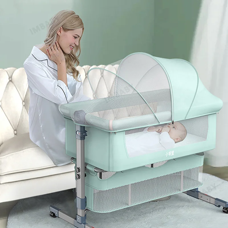IMBABY Cuna plegable portátil para bebé recién nacido ajustable