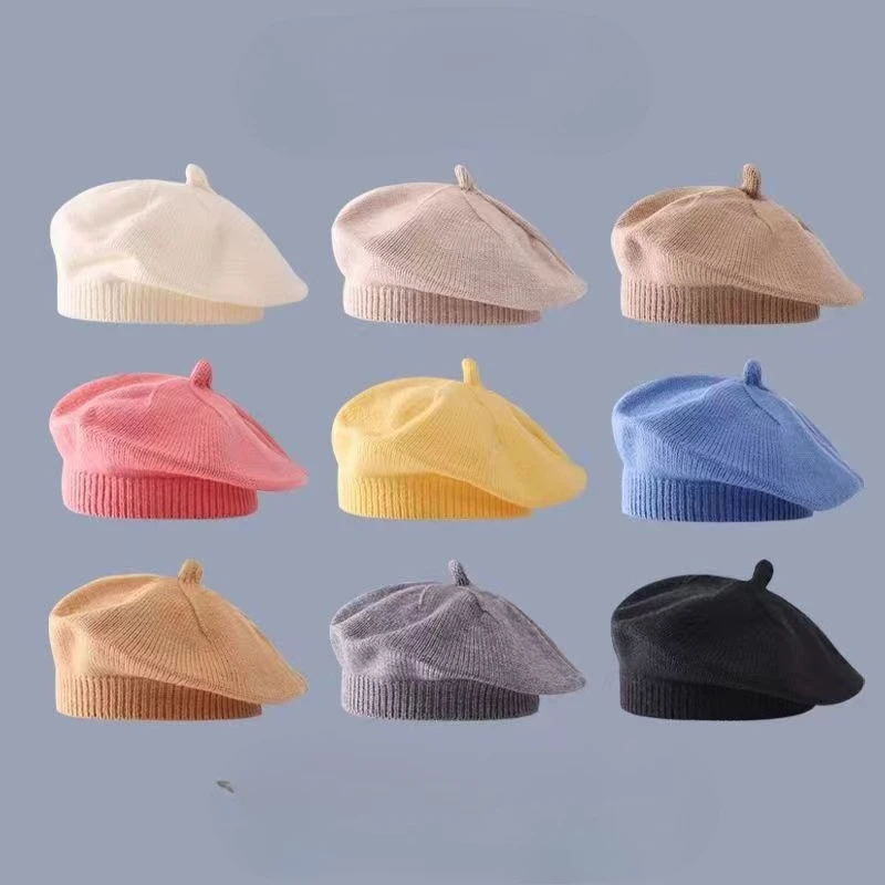 Gorro de punto para bebé de primavera y otoño, color liso - imagen 2