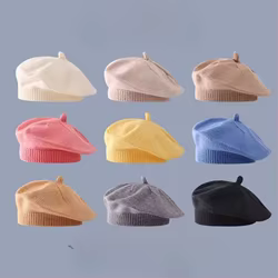Gorro de punto para bebé de primavera y otoño, color liso