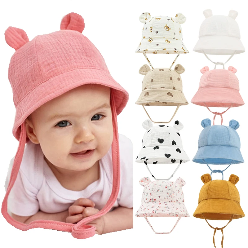 Sombrero de muselina para bebé – Gorro de verano de algodón para niño y niña - imagen 3
