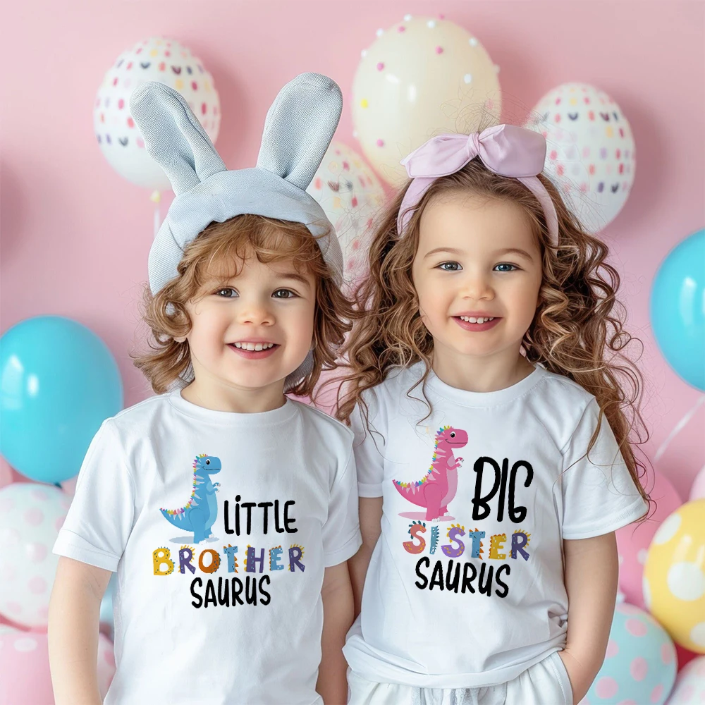 Camiseta con dinosaurio para niños y niñas - Manga corta veraniega - imagen 5