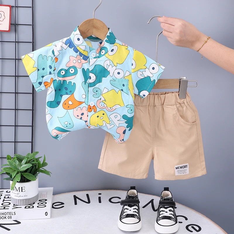 Conjunto verano bebé niño: camiseta y shorts de dibujos animados - imagen 2