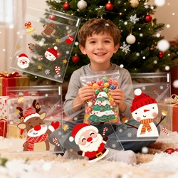 Bolsas OPP navideñas autoadhesivas para galletas con copos de nieve