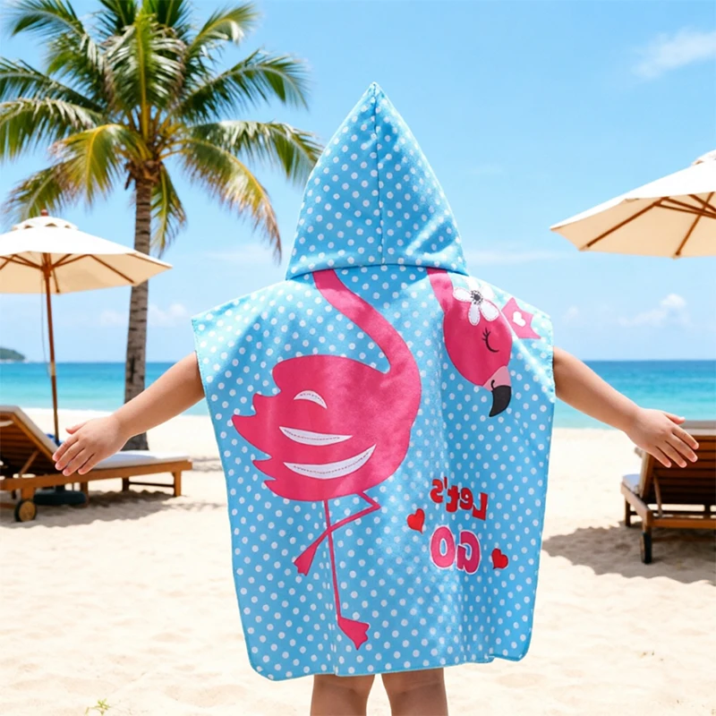 Albornoz infantil de verano secado rápido para playa y viajes - imagen 4