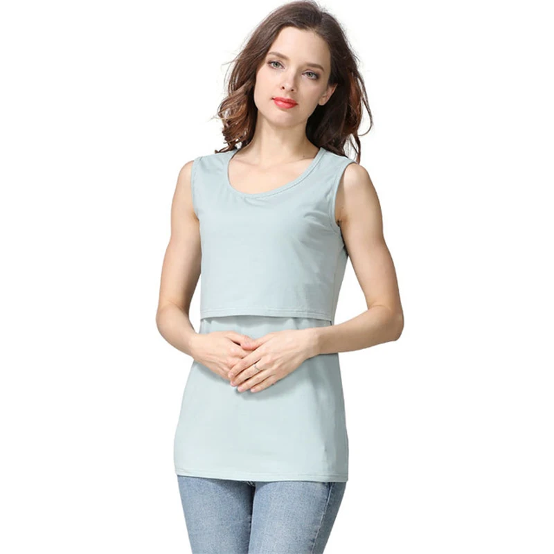 Camiseta de lactancia maternity sin mangas para verano - imagen 5