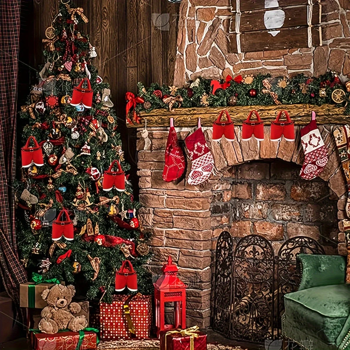 Bolsas navideñas con diseño de Papá Noel