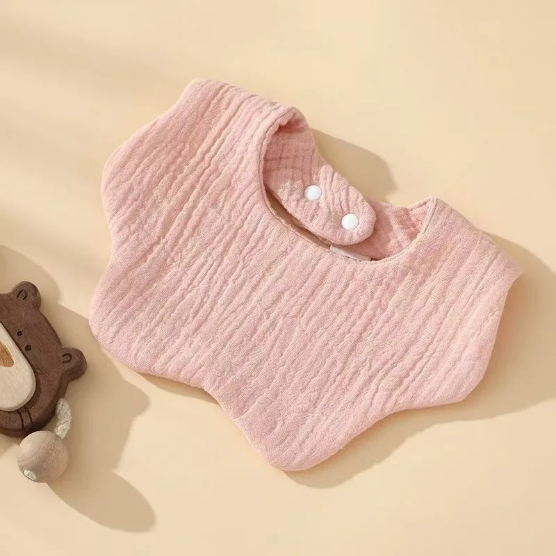Babero bandana bebé de algodón con cuello pétalo y textura - imagen 5