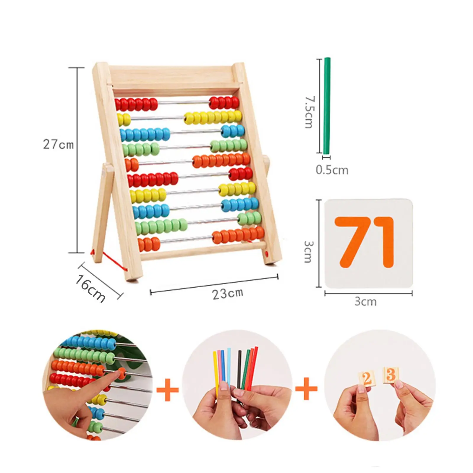 Colorful Wooden Abacus Educational Toy for Preschool Elementary Boys Girls Colorful Wooden Abacus Educational Toy for Preschool Elementary Boys Girls