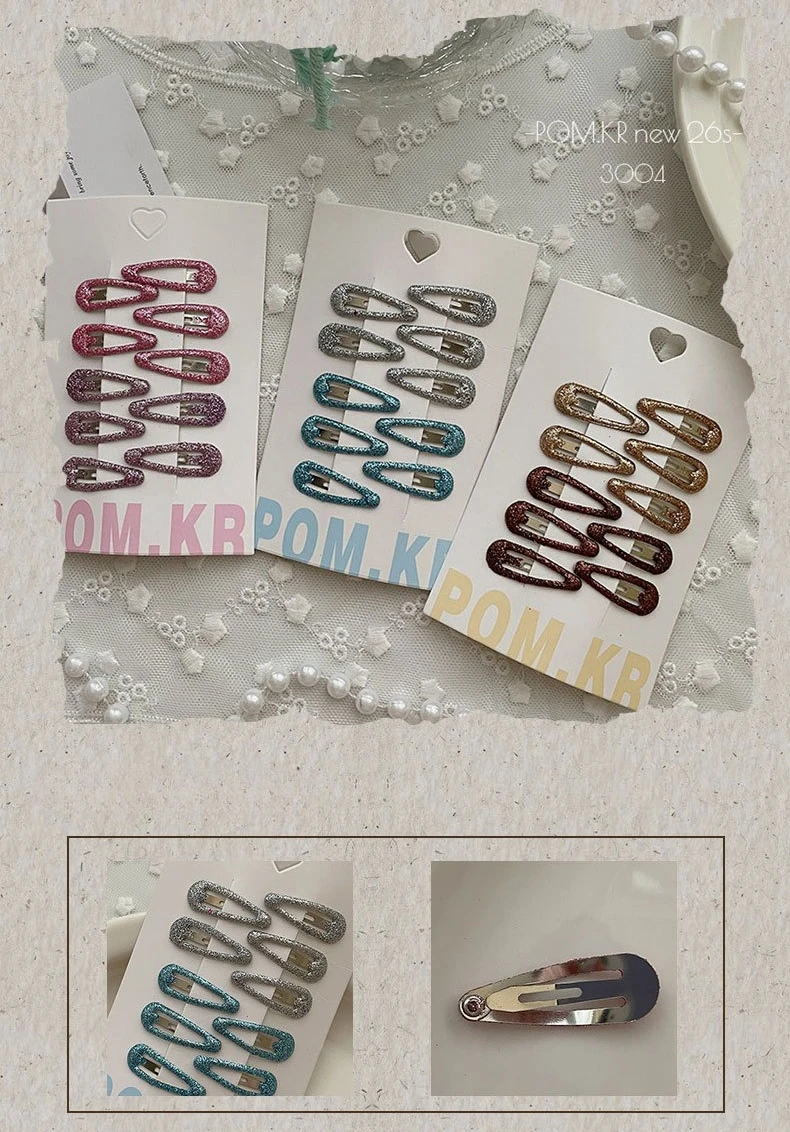 Pinzas infantiles coloridas con brillantina
