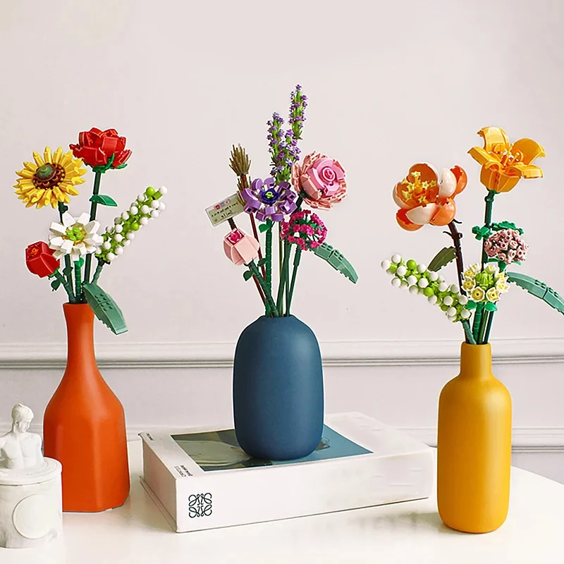 Bloques de construcción modelo girasol para niñas – Juguete educativo decorativo - imagen 3