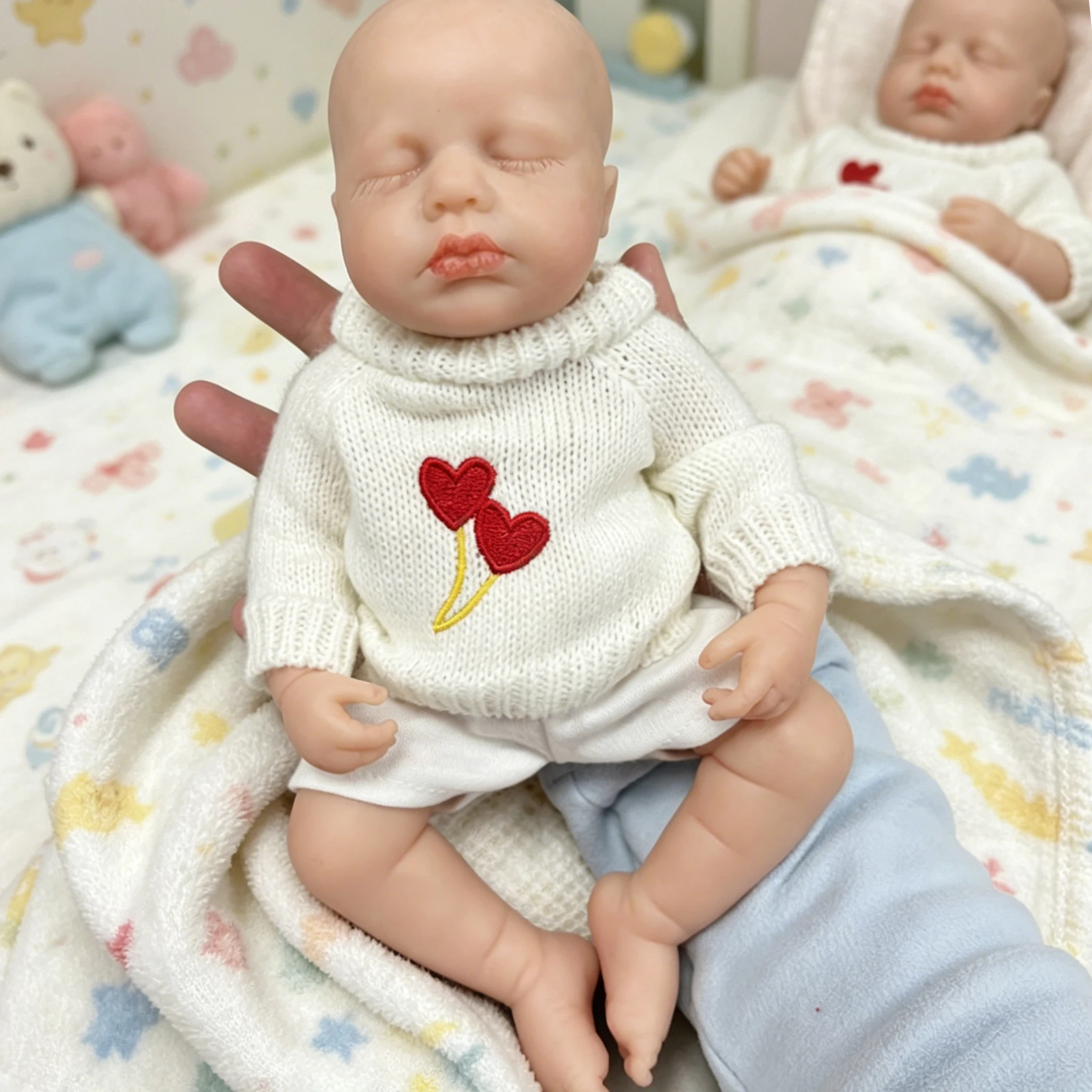 Muñeca Reborn Loulou de silicona platino, aspecto realista tacto suave - imagen 3