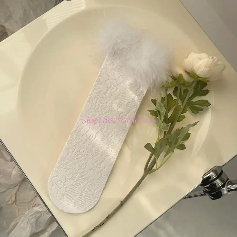 R6FD Sweet Girl calcetines de encaje con puntilla elegante infantil - imagen 4