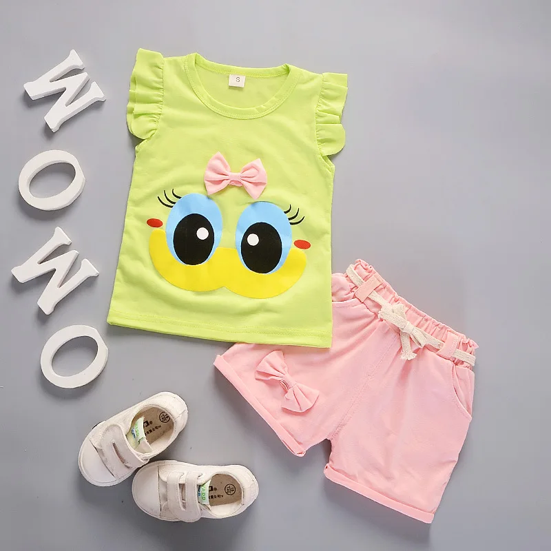 Conjunto de verano para niña chaleco y pantalón corto