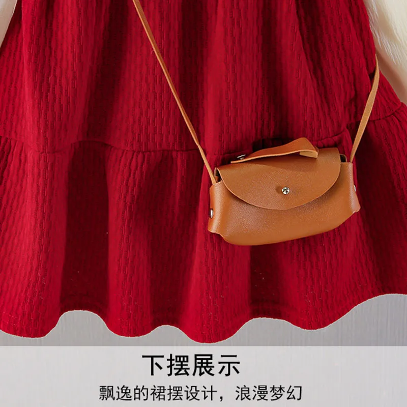 Conjunto niña invierno rojo con arco princesa, dos piezas - imagen 5