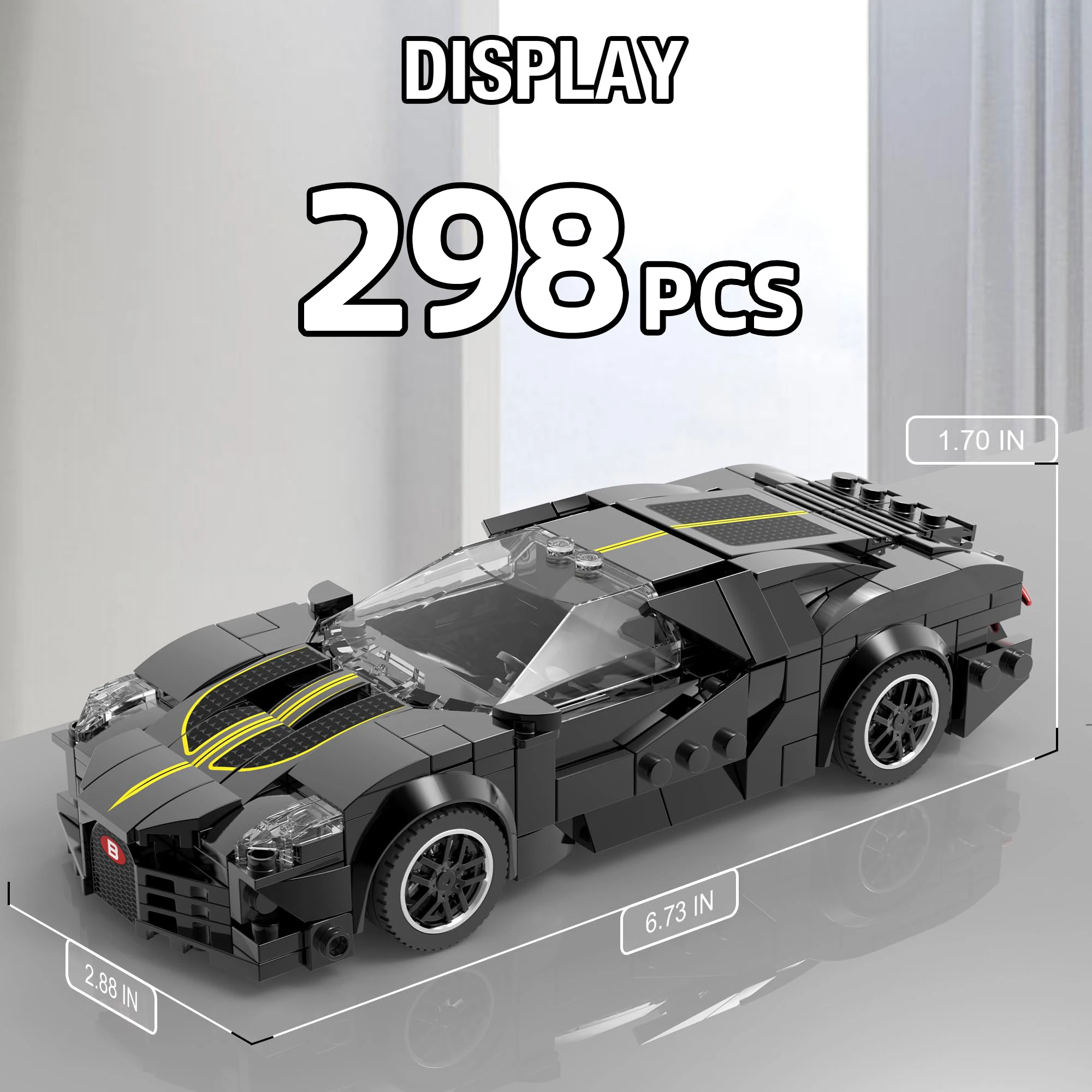 Coche de carreras clásico de bloques de construcción para niños - imagen 3
