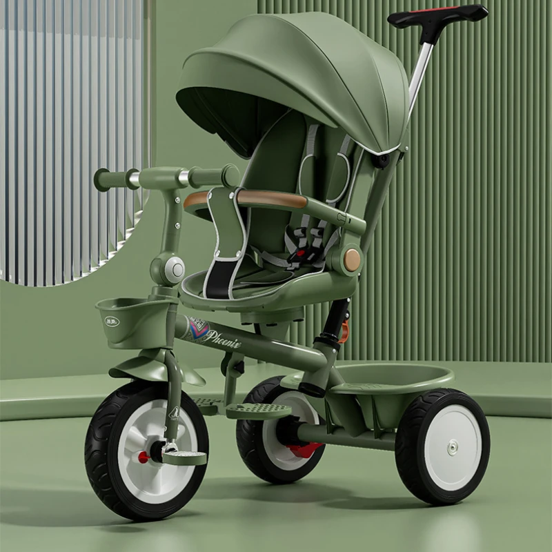 Cochecito bebé triciclo reclinable plegable con asiento reversible - imagen 5