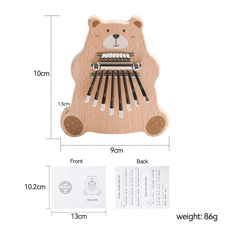 Kalimba forma de oso colores