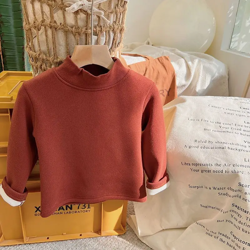 Suéter bebé cuello alto acolchado de lana cálido para invierno - imagen 4