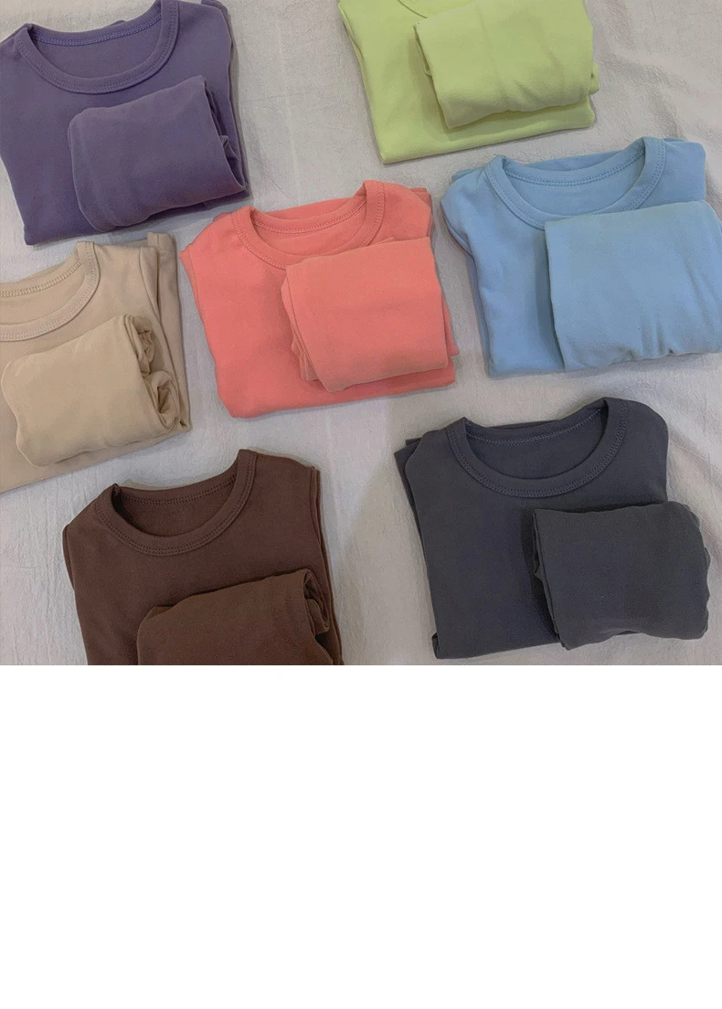 Conjunto de pijama infantil esmerilado de cintura alta