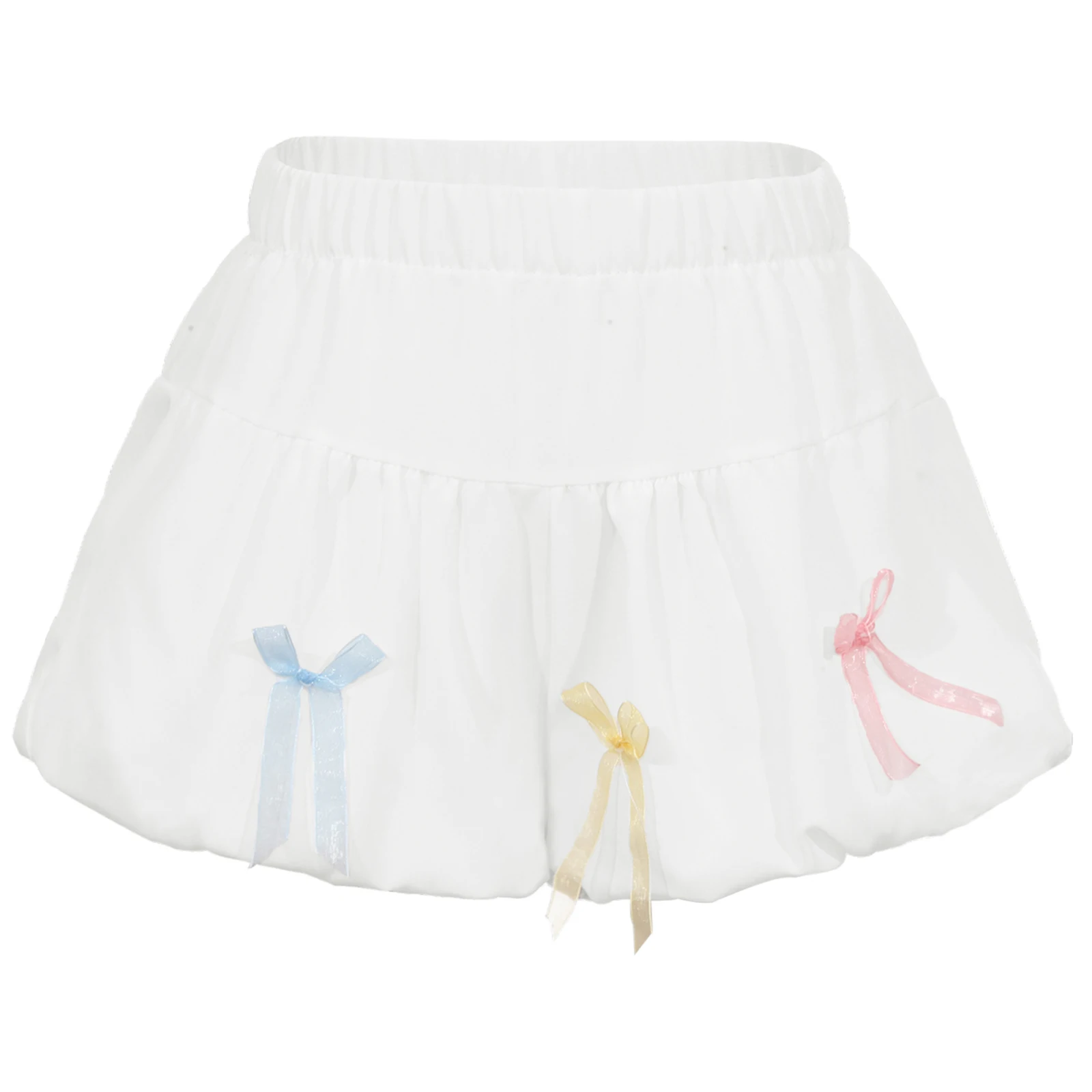 Pantalones cortos bombachos con lazo y cintura elástica para bebé - imagen 3