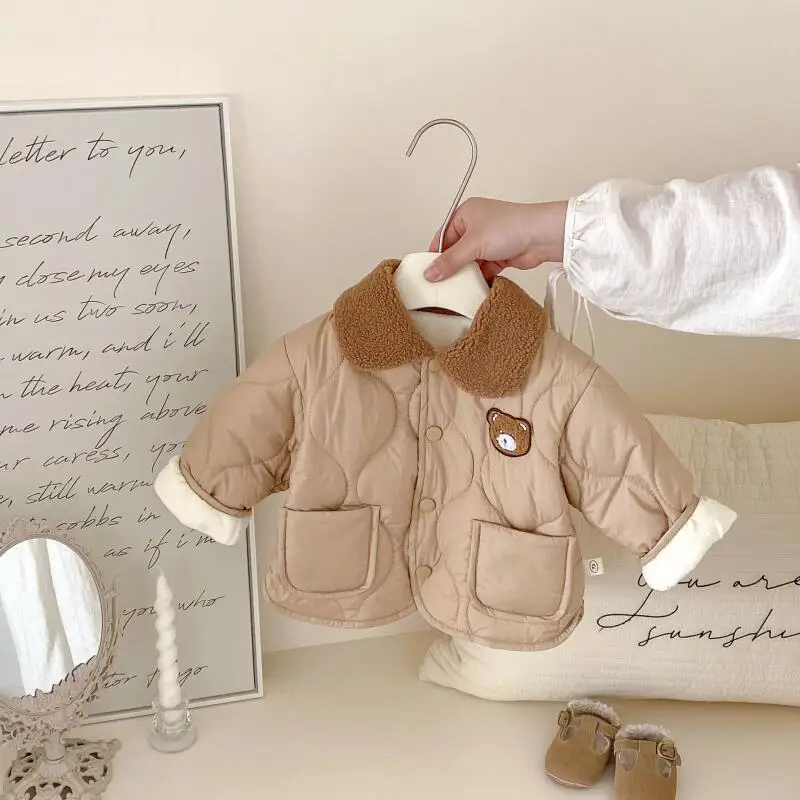 Abrigo infantil de algodón con oso dibujado – Estilo coreano para niño - imagen 5