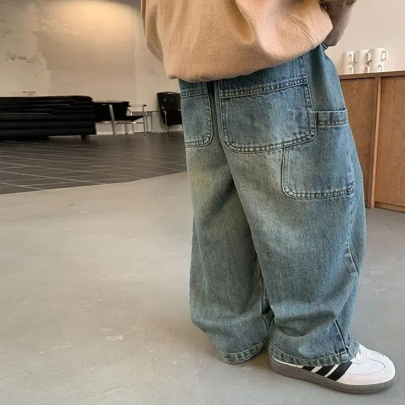 Pantalones vaqueros niño pierna ancha con bolsillos grandes - imagen 5