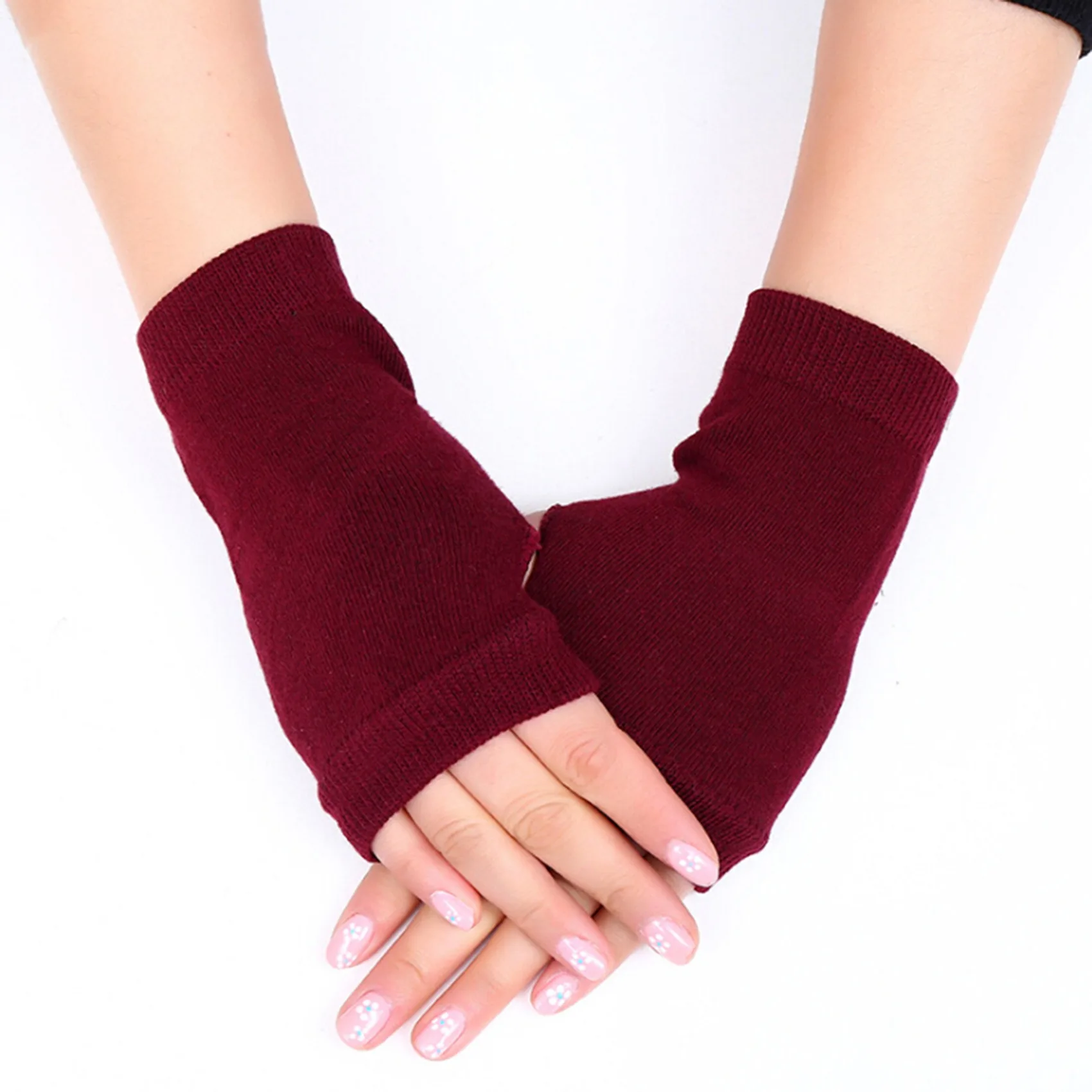 Guantes sin dedos de punto cortos estilo punk unisex - imagen 4