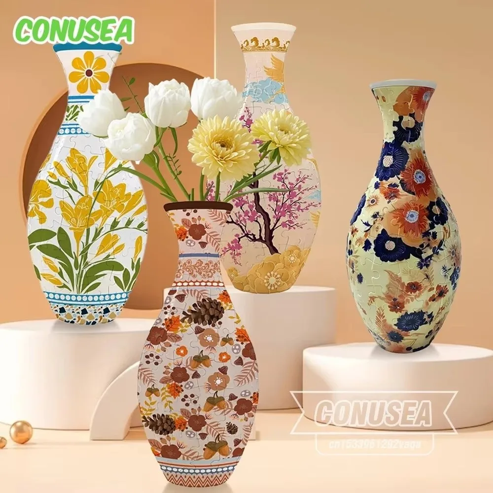 Rompecabezas 3D florero de plástico curvo para niños - imagen 4