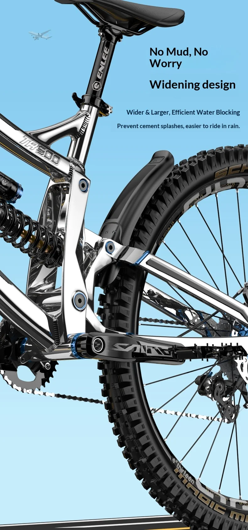 Protección trasera para reducir salpicaduras al pedalear