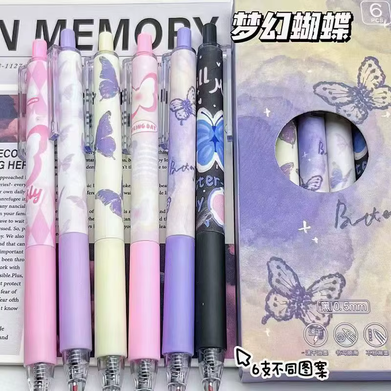 Bolígrafos gel mariposa kawaii 0,5 mm tinta negra - imagen 3