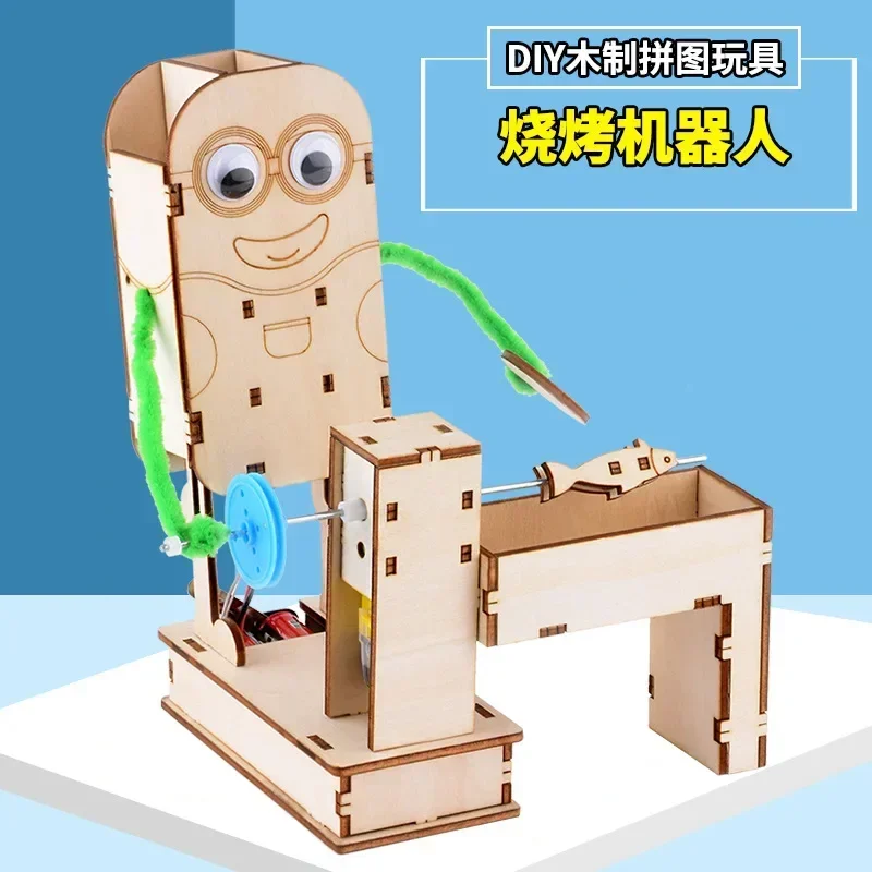 Robot barbacoa de madera 3D para ensamblar – Juguete creativo niños - imagen 5